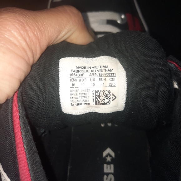 Converse All Star Black/Red/White High top Men's 1 - Picture 8 of 8